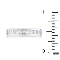 Thumbnail for Baguette Cut CZ Rhodium Wedding Band
