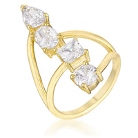 Thumbnail for 3CT Stunning CZ Goldtone Ring