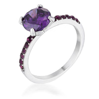 Thumbnail for 2.3CT Amethyst CZ Rhodium Ring