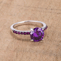 Thumbnail for 2.3CT Amethyst CZ Rhodium Ring