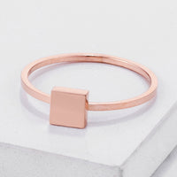 Thumbnail for Stainless Steel Rose Goldtone Plated Square Stackable Ring