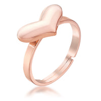 Thumbnail for Stainless Steel Rose Goldtone Adjustable Heart Ring