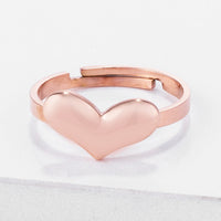 Thumbnail for Stainless Steel Rose Goldtone Adjustable Heart Ring