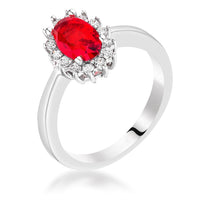 Thumbnail for Ruby Red CZ Petite Oval Ring