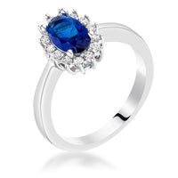 Thumbnail for Sapphire Blue CZ Petite Oval Ring