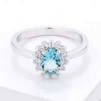 Thumbnail for Ice Blue CZ Petite Oval Ring