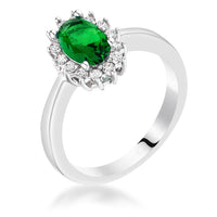 Thumbnail for Emerald Green CZ Petite Oval Ring
