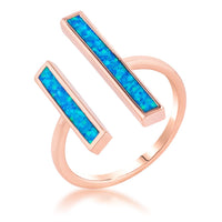 Thumbnail for Contemporary Blue Opal Double Bar Ring