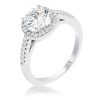 Thumbnail for 2.97Ct Rhodium Plated Classic Cushion Cut Halo Ring