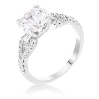 Thumbnail for 2.11Ct Rhodium Round Cut CZ Petite Ribbon Engagement Ring