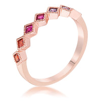 Thumbnail for Rose Gold Plated Multi-Color Septem Princess Cut Half Eternity Band