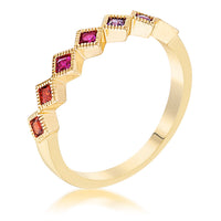 Thumbnail for Gold Plated Multi-Color Septem Princess Cut Half Eternity Band
