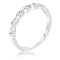 Thumbnail for Rhodium Plated Sextus Marquise Delicate Stackable Ring