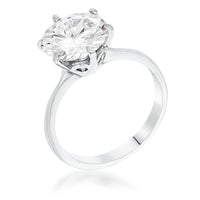 Thumbnail for 3.5 Carat Single Stone CZ Rhodium Classic Solitaire Ring