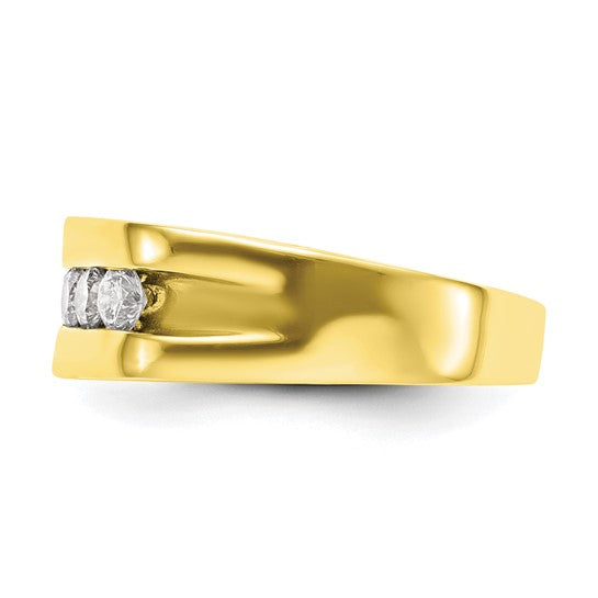 10-Karat 5-Stone Lab Grown Diamond SI1/SI2, G H I, Men's Channel Band