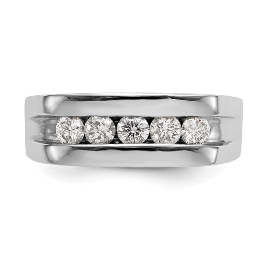 10-karat 5-Stone Lab Grown Diamond SI1/SI2, G H I, Men's Channel Band