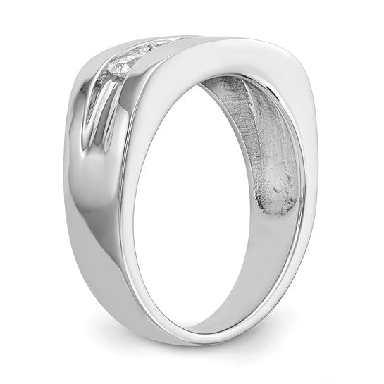 10-karat 5-Stone Lab Grown Diamond SI1/SI2, G H I, Men's Channel Band