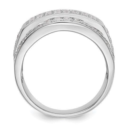 10-karat White Gold Lab Grown Diamond SI1/SI2, G H I, Men's Band