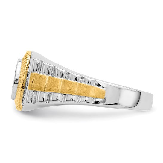 10-karat Two-tone Lab Grown Diamond SI1/SI2, G H I, Men's Ring