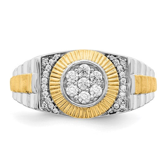 10-karat Two-tone Lab Grown Diamond SI1/SI2, G H I, Men's Ring