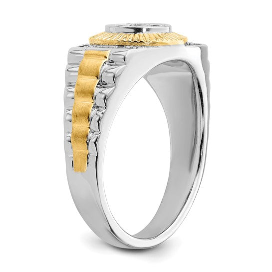 10-karat Two-tone Lab Grown Diamond SI1/SI2, G H I, Men's Ring