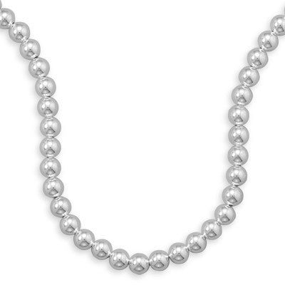 10mm Sterling Silver Bead Strand