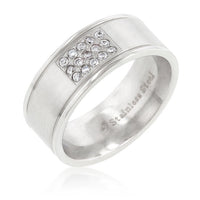 Thumbnail for Stainless Steel Pave 15-Stone Mens Ring
