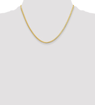 Ladies Herringbone Necklace Yellow Gold