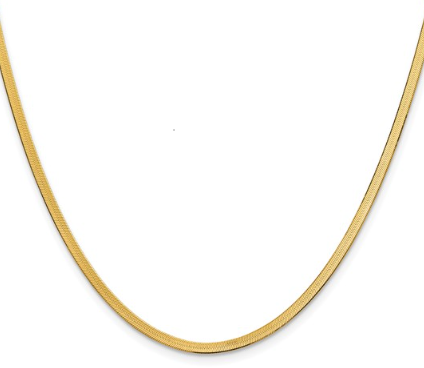 Ladies Herringbone Necklace Yellow Gold