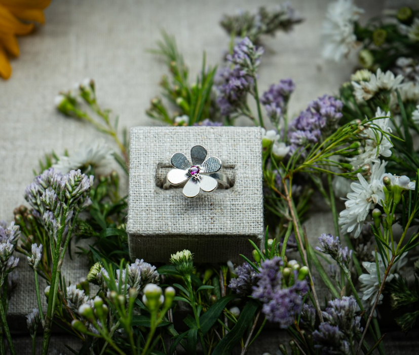 Flower of Life Ring in Silver