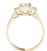 Thumbnail for Custom 3 Stone Princess shape Diamond Engagement ring 2.20 carats total