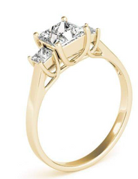 Thumbnail for Custom 3 Stone Princess shape Diamond Engagement ring 2.20 carats total