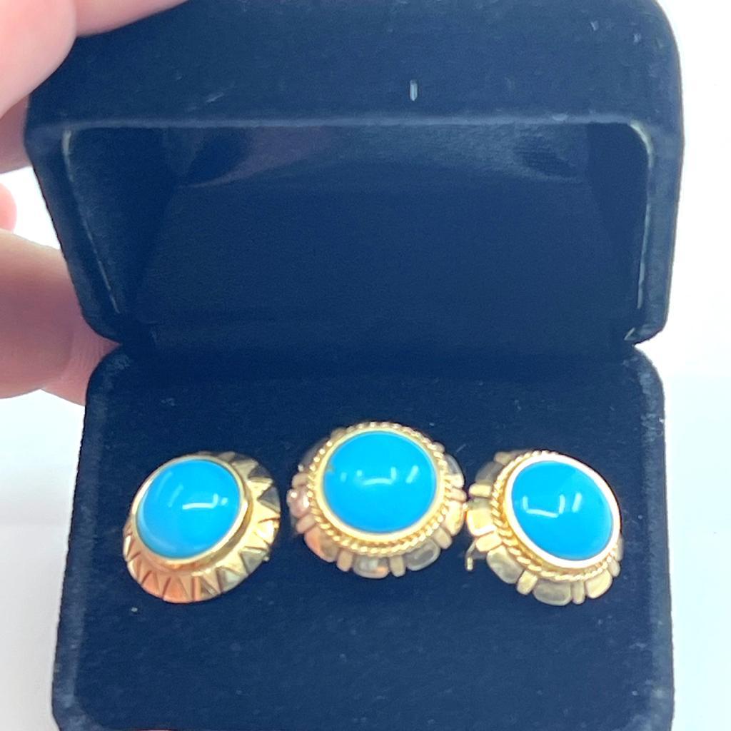 TURQUOISE CABOCHON TURQUOISE EARRING