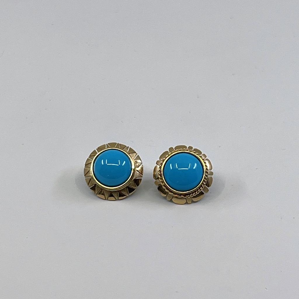 TURQUOISE CABOCHON TURQUOISE EARRING