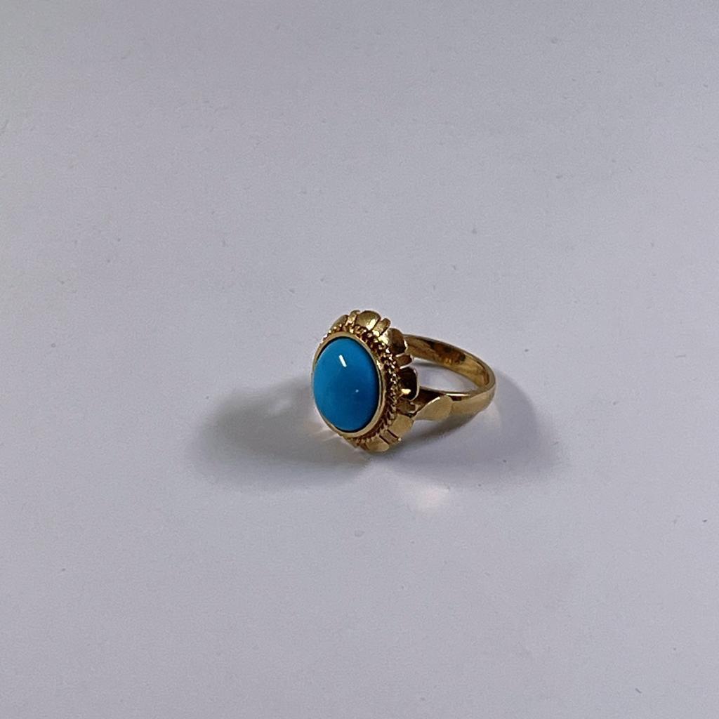 TURQUOISE CABOCHON TURQUOISE EARRING