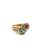 Thumbnail for RUBY, EMERALD, & DIAMOND YELLOW GOLD LADIES RING