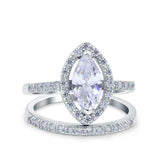 The Pompei Marquise CZ Wedding set