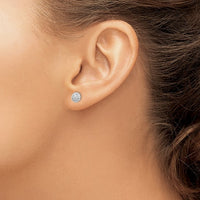 Thumbnail for 14Karat White Gold 6mm Circle Puff Post Earrings
