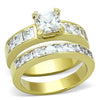 Vesuvio Flame CZ Wedding Ring Set
