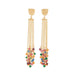 14 Karat Gold Plated Brass Multi Color Fashion Earrings