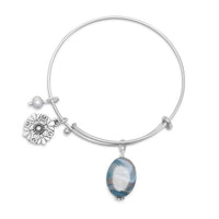 Thumbnail for Expandable Blue Agate Fashion Bangle Bracelet