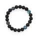 8" Black Lava and Glass Bead Stretch Bracelet