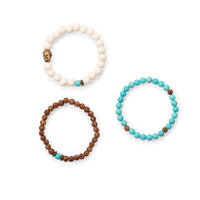 Thumbnail for Wood and Magnesite Buddha Stretch Bracelet Set