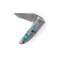 Thumbnail for Stainless Steel Pocket Knife with Multi-Color Imitation Stone