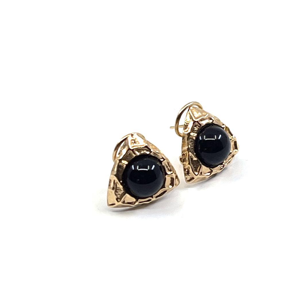BLACK ONYX YELLOW GOLD TRIANGLE