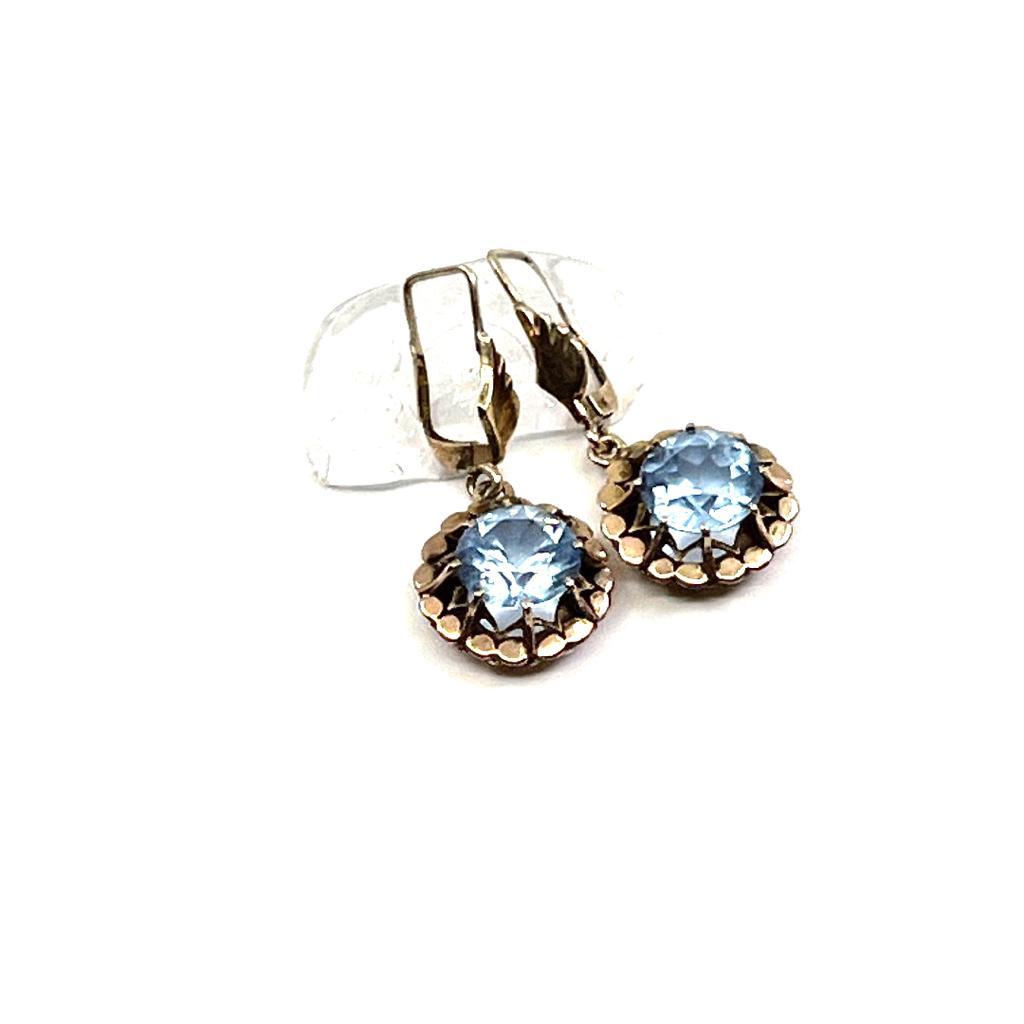 BLUE TOPAZ  YELLOW GOLD SWISS