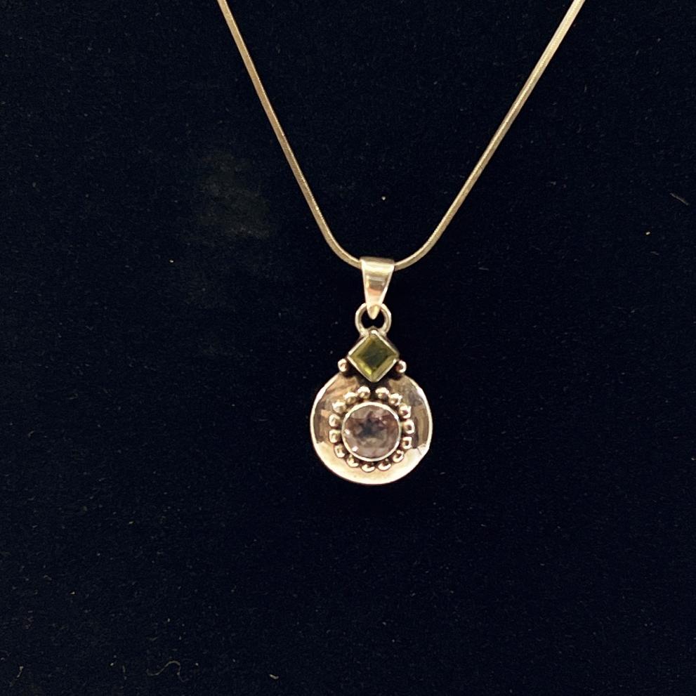 AMETHYST AND PERIDOT SNAKE NECKLACE