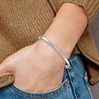 Thumbnail for 14-karat White Gold 3.6mm Polished Solid Hinged Bangle Bracelet