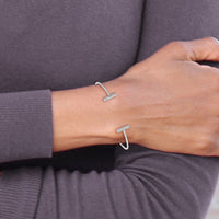 Thumbnail for 14karat White Gold Diamond Bar Bangle