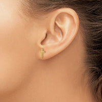 Thumbnail for 14Karat Yellow Gold Polished Cross Post Earrings